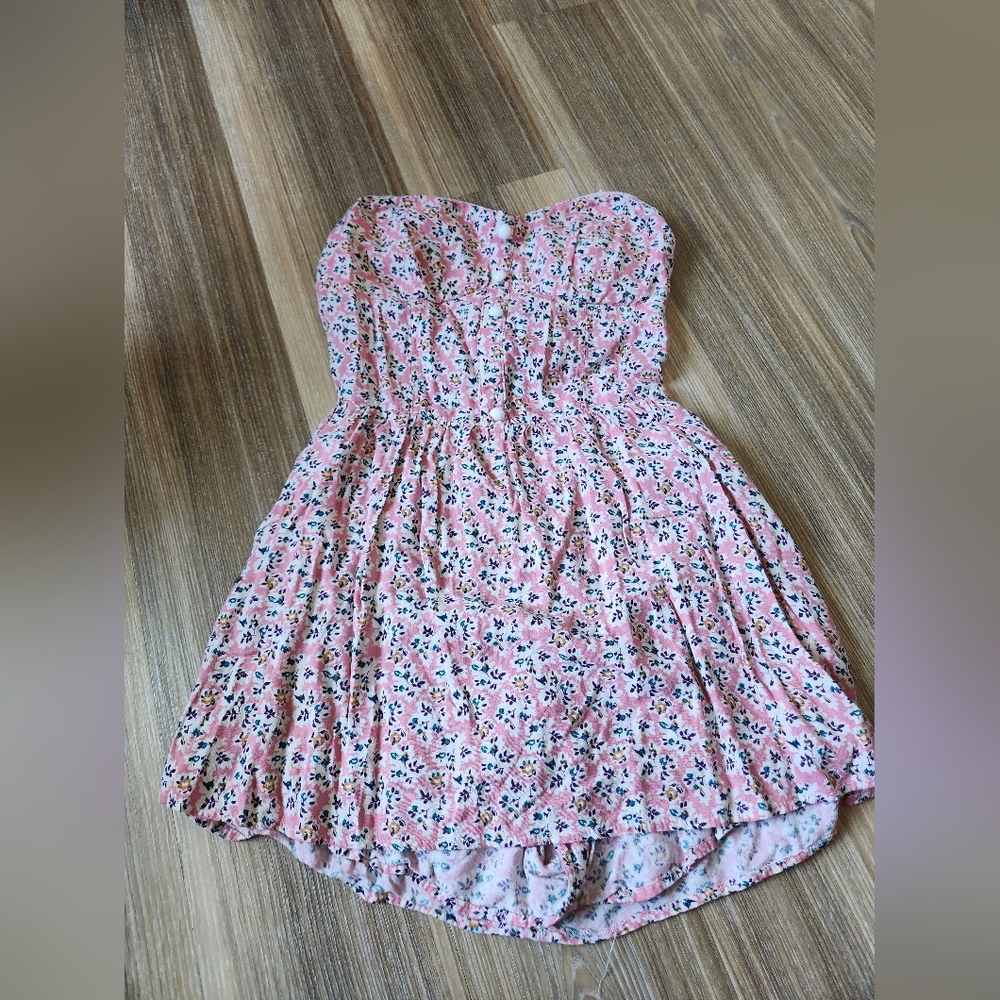 Pink floral romper